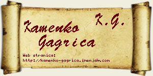 Kamenko Gagrica vizit kartica